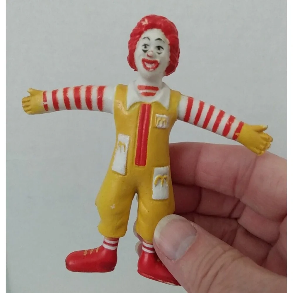Lot of 3 McDonalds VTG Ronald McDonald toys, 1 New in pkg, 1990 Ronald in car